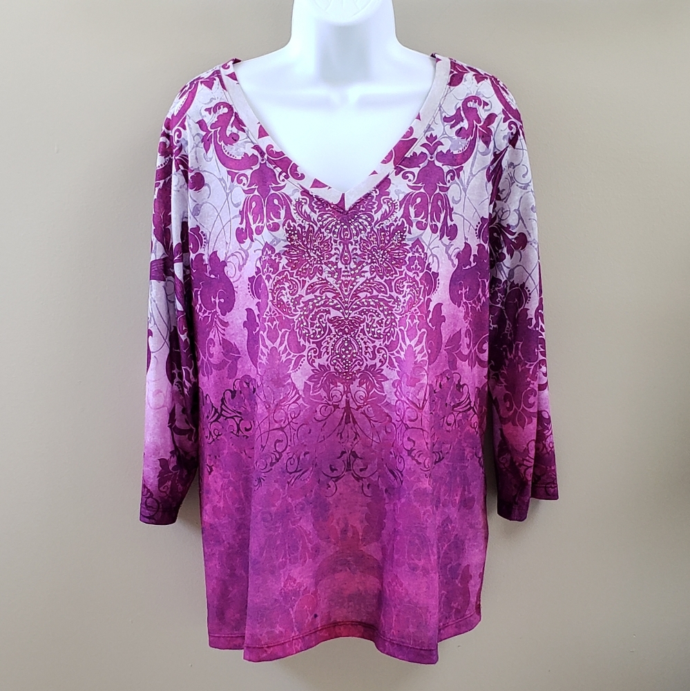 NWOT! Avenue Blinged-Out Top Shirt Blouse